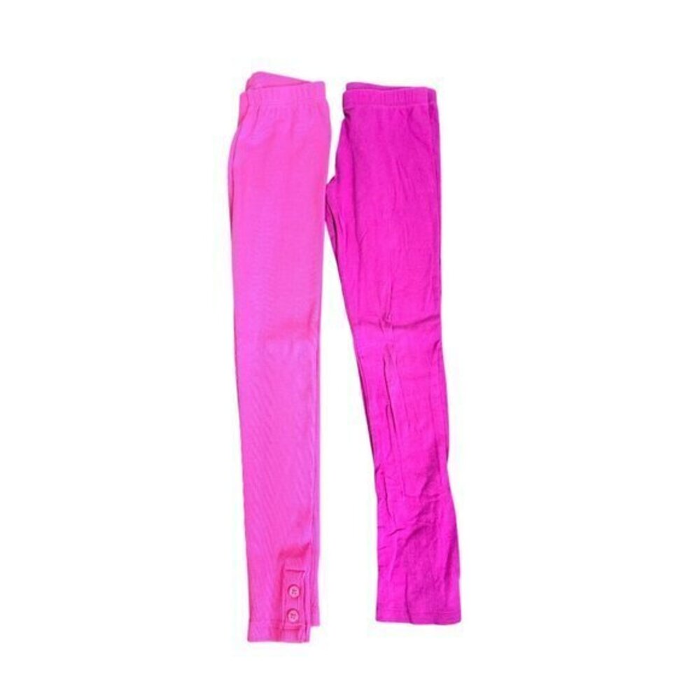2 Gymboree Girls Leggings Size M 7-8 Pink & Fuchsia Cotton Polyester Blend